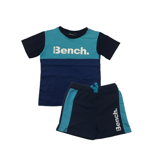 Bench. Blue and Navy T-shirt and Shorts Set Age 4