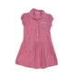 School Summer Gingham Dress with Drop Waist and Buttons