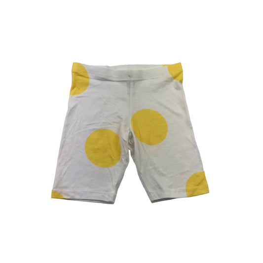 F&F Yellow Polka Dot White Leggings Shorts Age 5