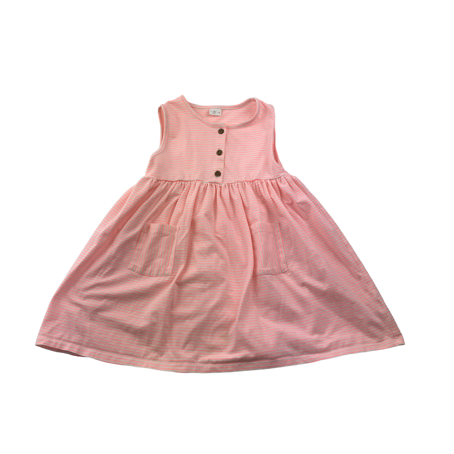 Next Peachy Pink Stripy Summer Dress Age 5