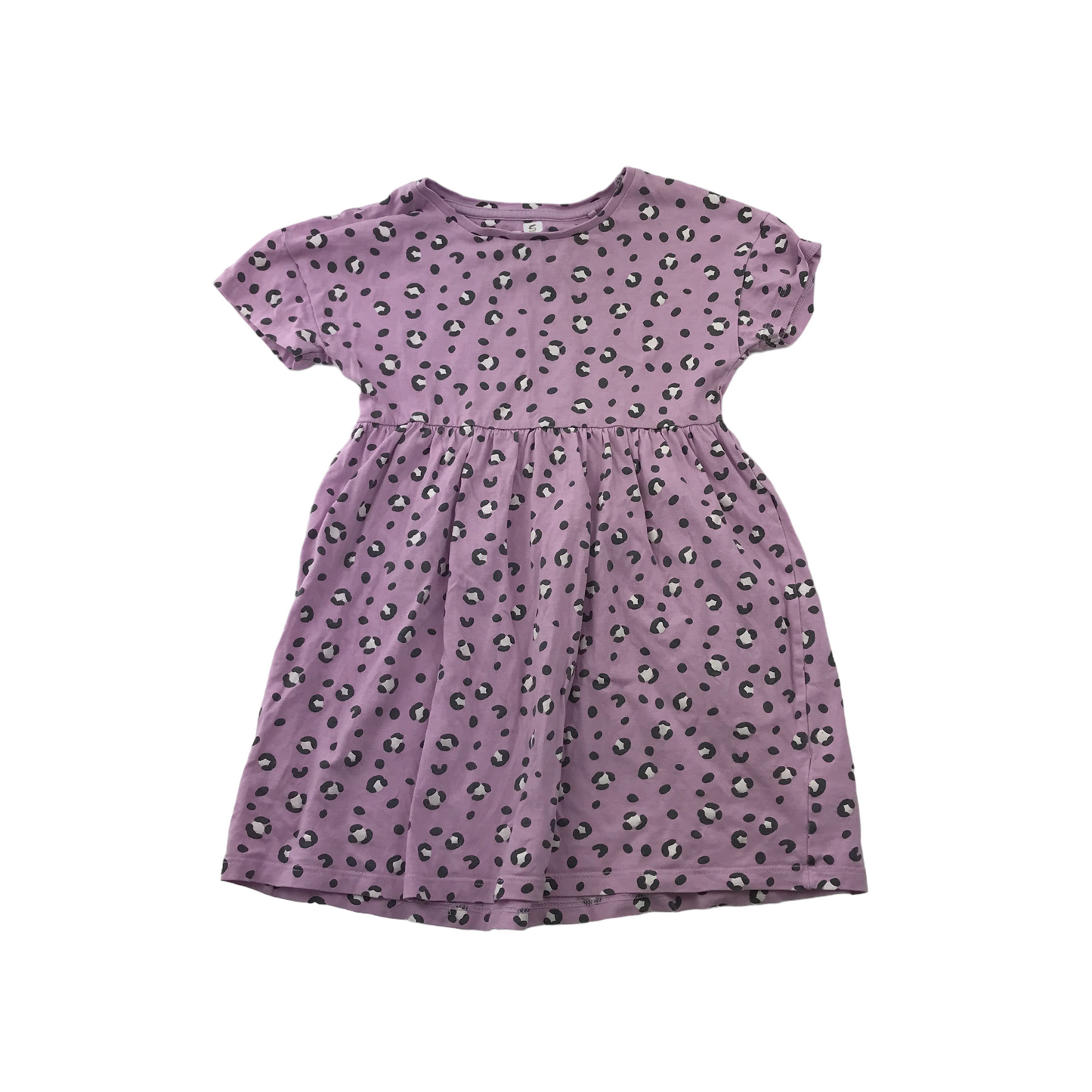 Tu Purple Leopard Pattern Short Sleeve Summer Dress Age 5