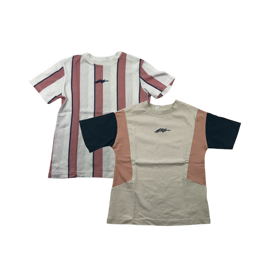 Next White and Salmon Red Cotton T-shirt Bundle Age 6