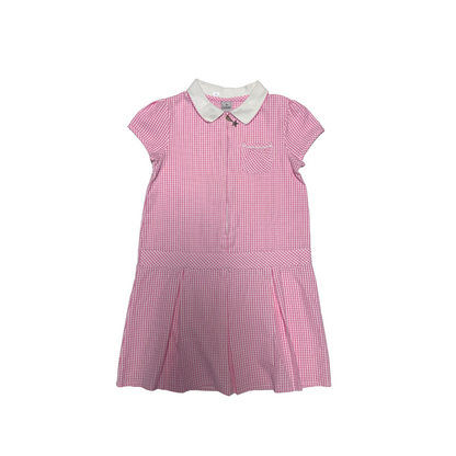 Pink gingham with zipper school summer dress