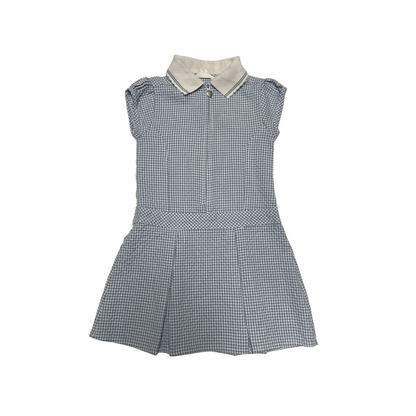 School Summer Gingham Dress with Zipper