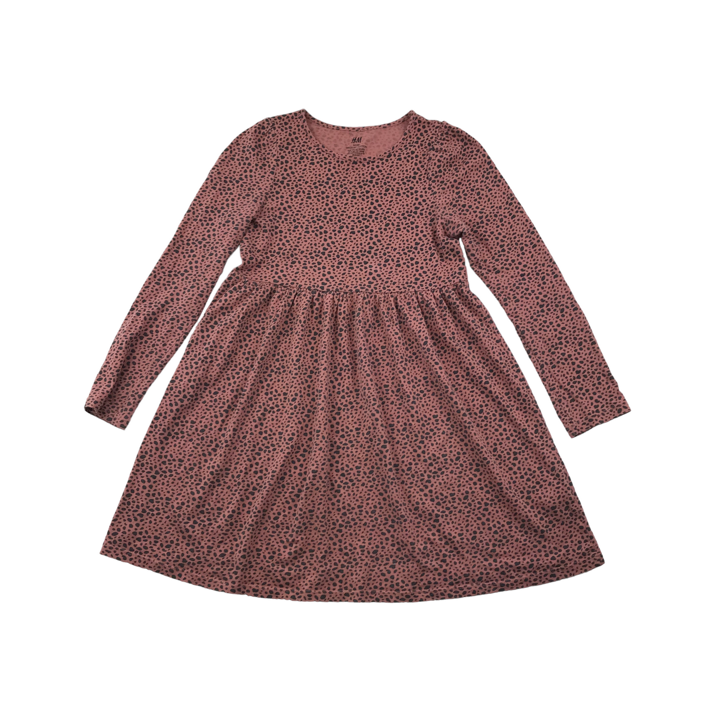 H&M Redish Brown Spotted Cotton Dress Age 9