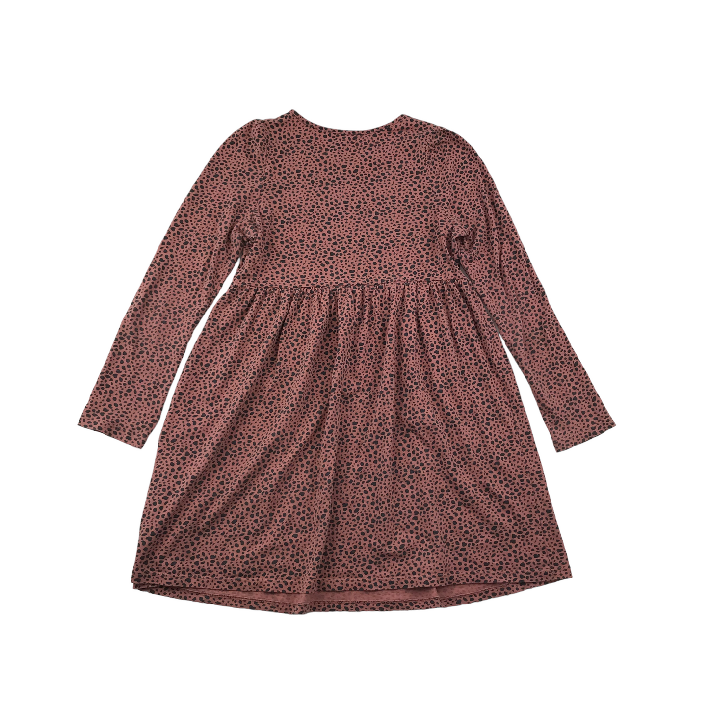 H&M Redish Brown Spotted Cotton Dress Age 9