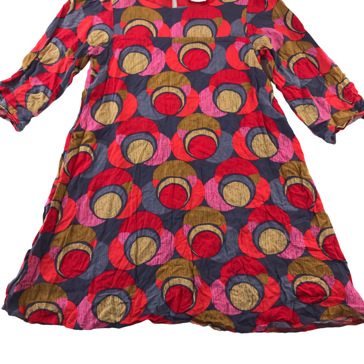 Next Dress Age 11-12 Red Pink Tone Graphic Print Pattern