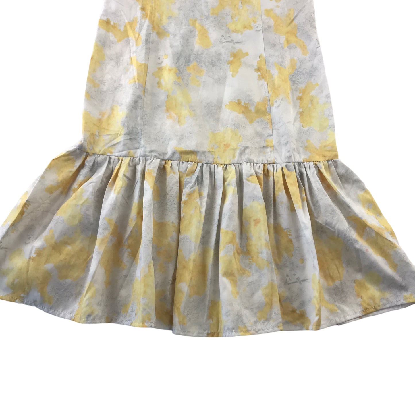 Shein Dress Size Women XS White and Yellow Floral Drop Waist