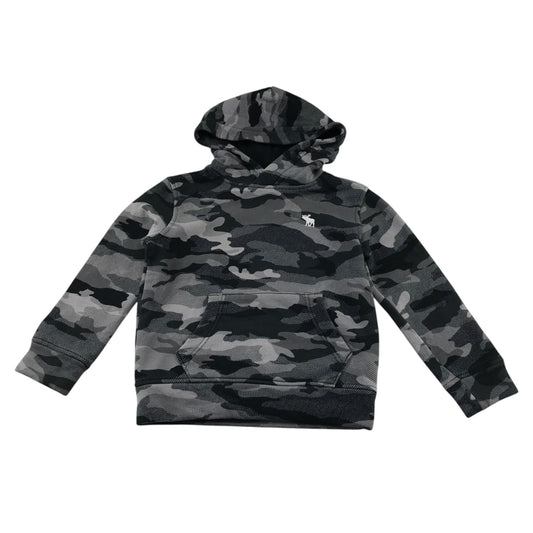 Abercrombie 5-6 years grey tone hoodie camouflage cotton polyester