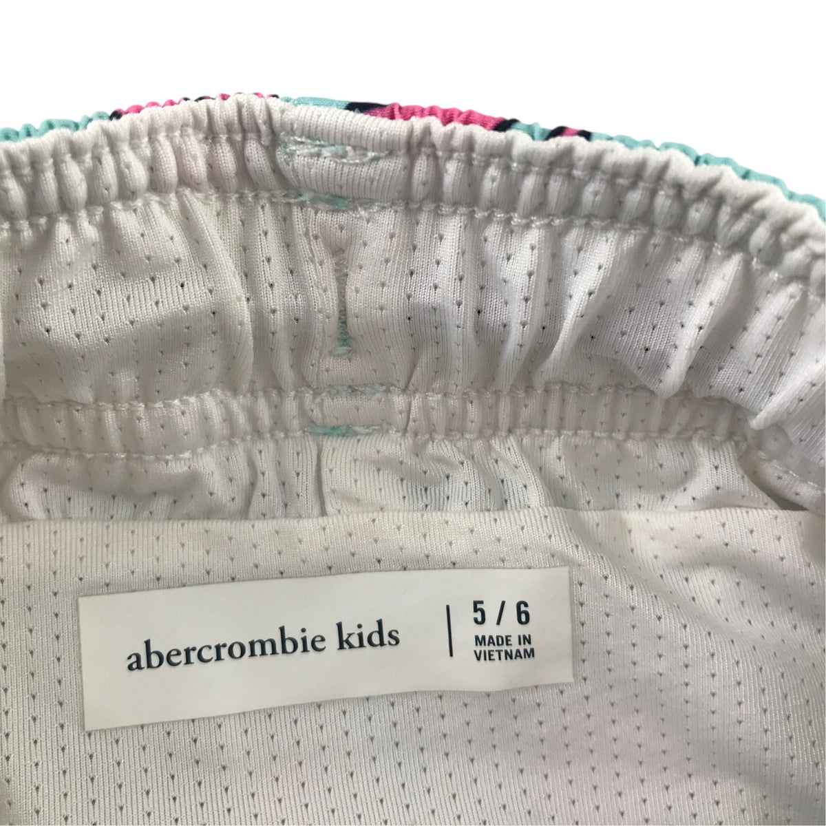 Abercrombie 5-6 years swim trunks light blue flamingos polyester elastane