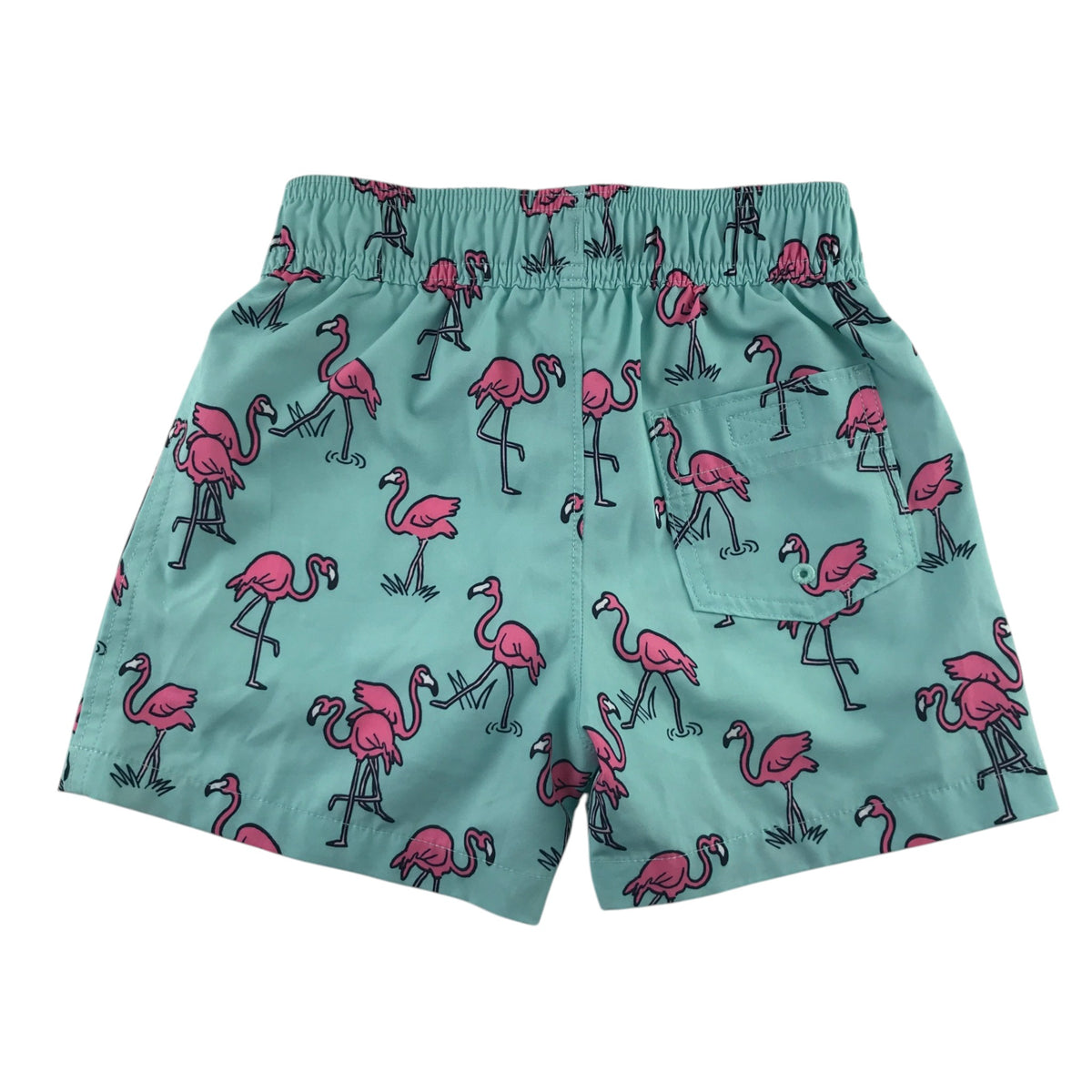 Abercrombie 5-6 years swim trunks light blue flamingos polyester elastane