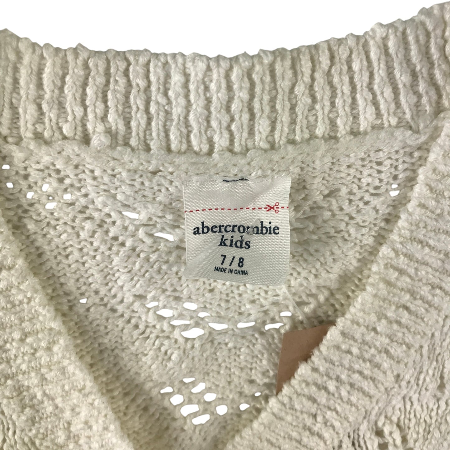 Abercrombie and Fitch 7-8 years white cropped cardigan cotton acrylic