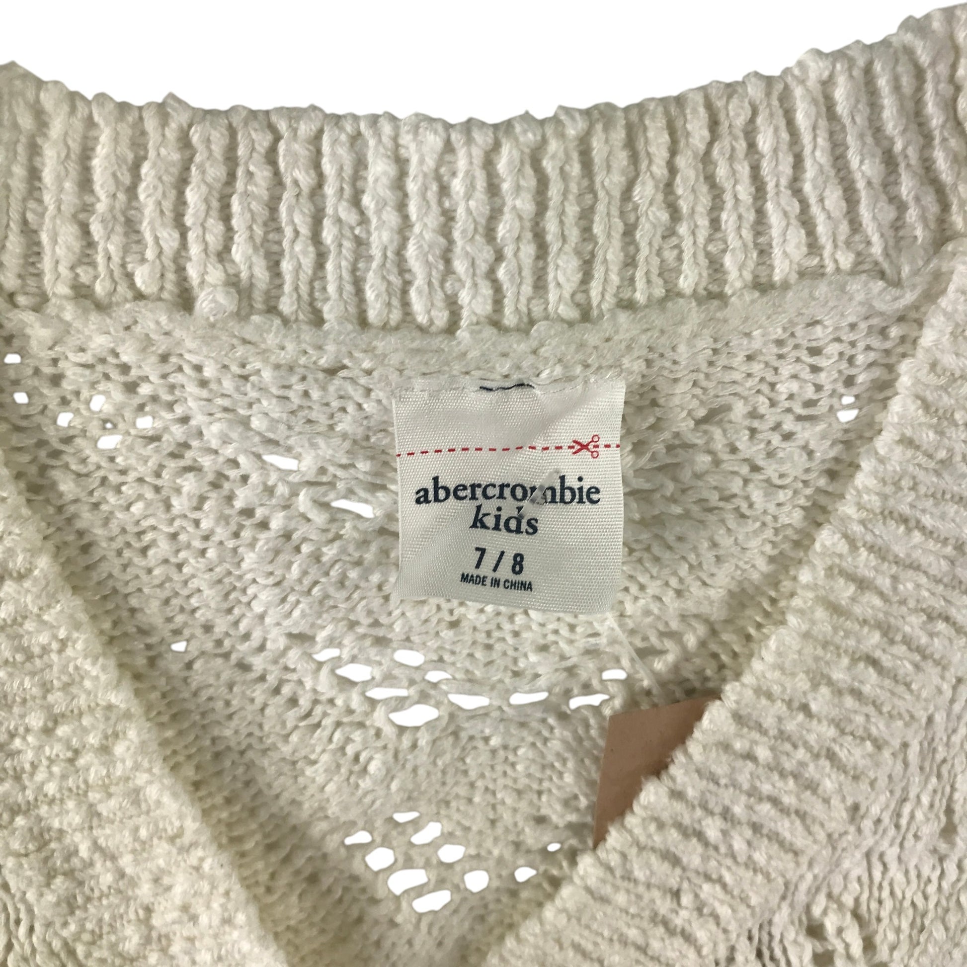 Abercrombie and Fitch 7-8 years white cropped cardigan cotton acrylic