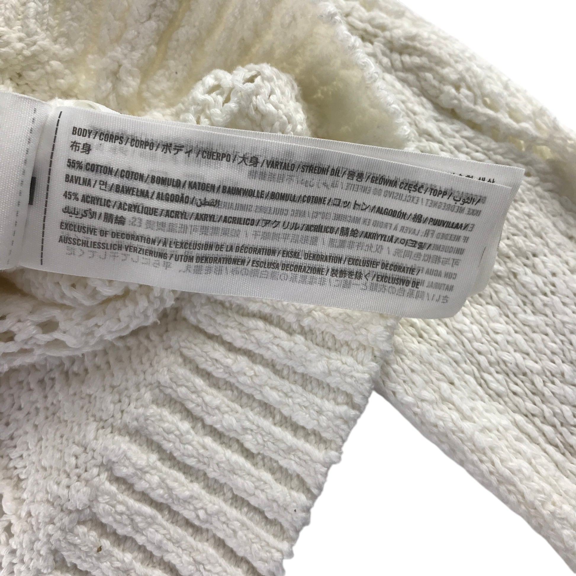 Abercrombie and Fitch 7-8 years white cropped cardigan cotton acrylic