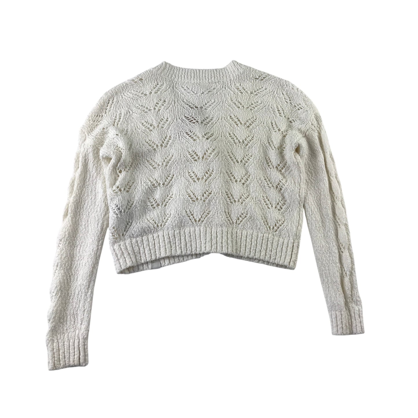 Abercrombie and Fitch 7-8 years white cropped cardigan cotton acrylic