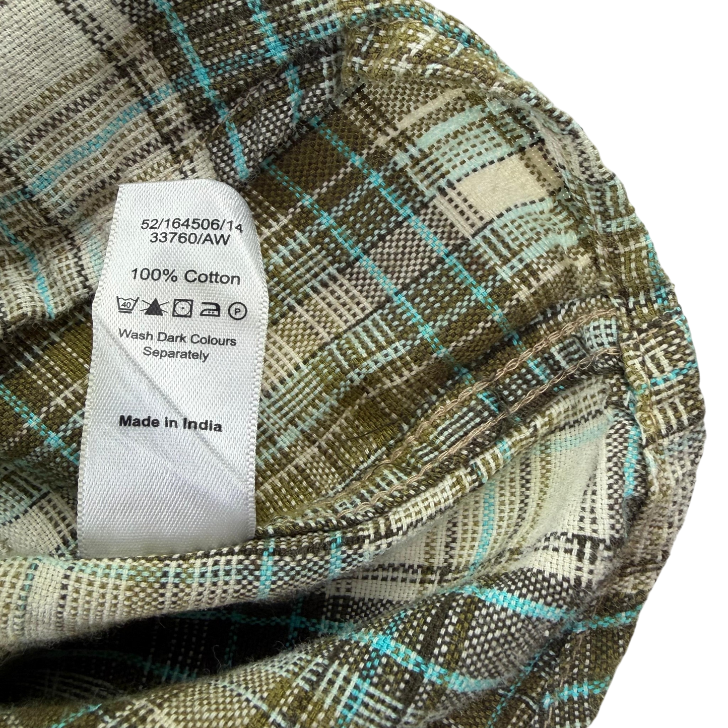 Adams Boys 6-7 years green check shirt cotton