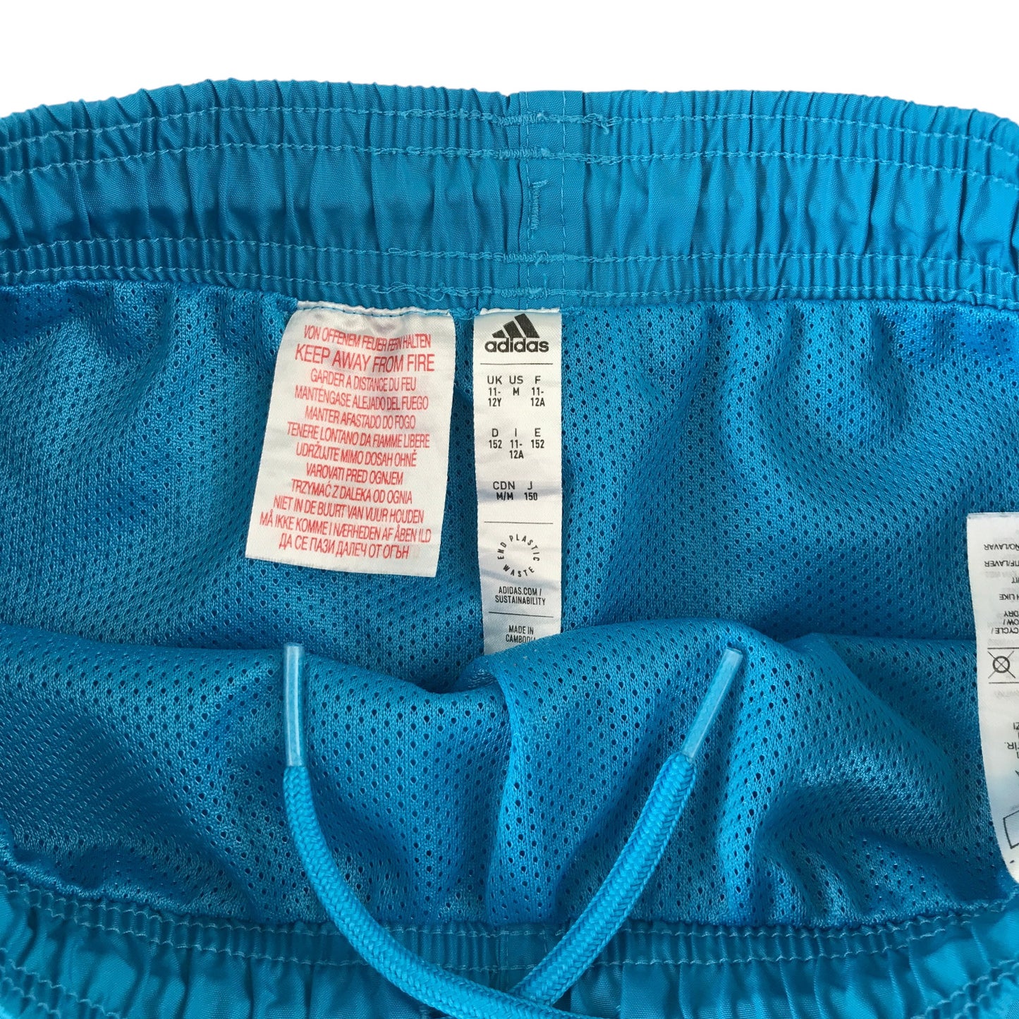 Adidas 11-12 years blue swim trunks