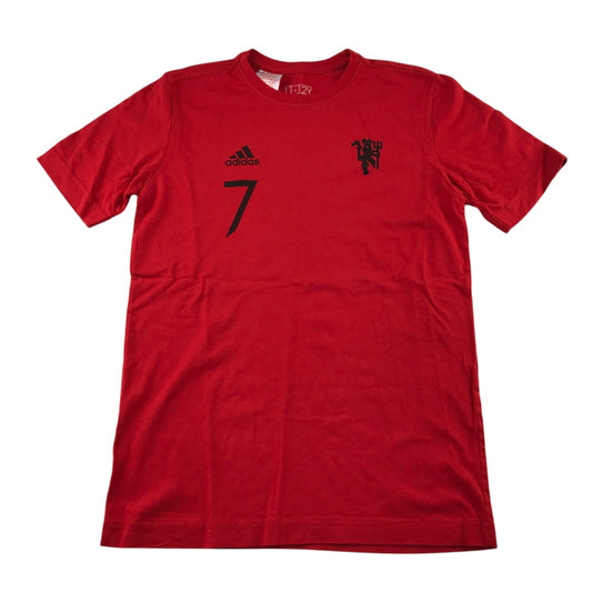 Adidas 11-12 years red t-shirt Manchester United kids' fan top number 7 cotton
