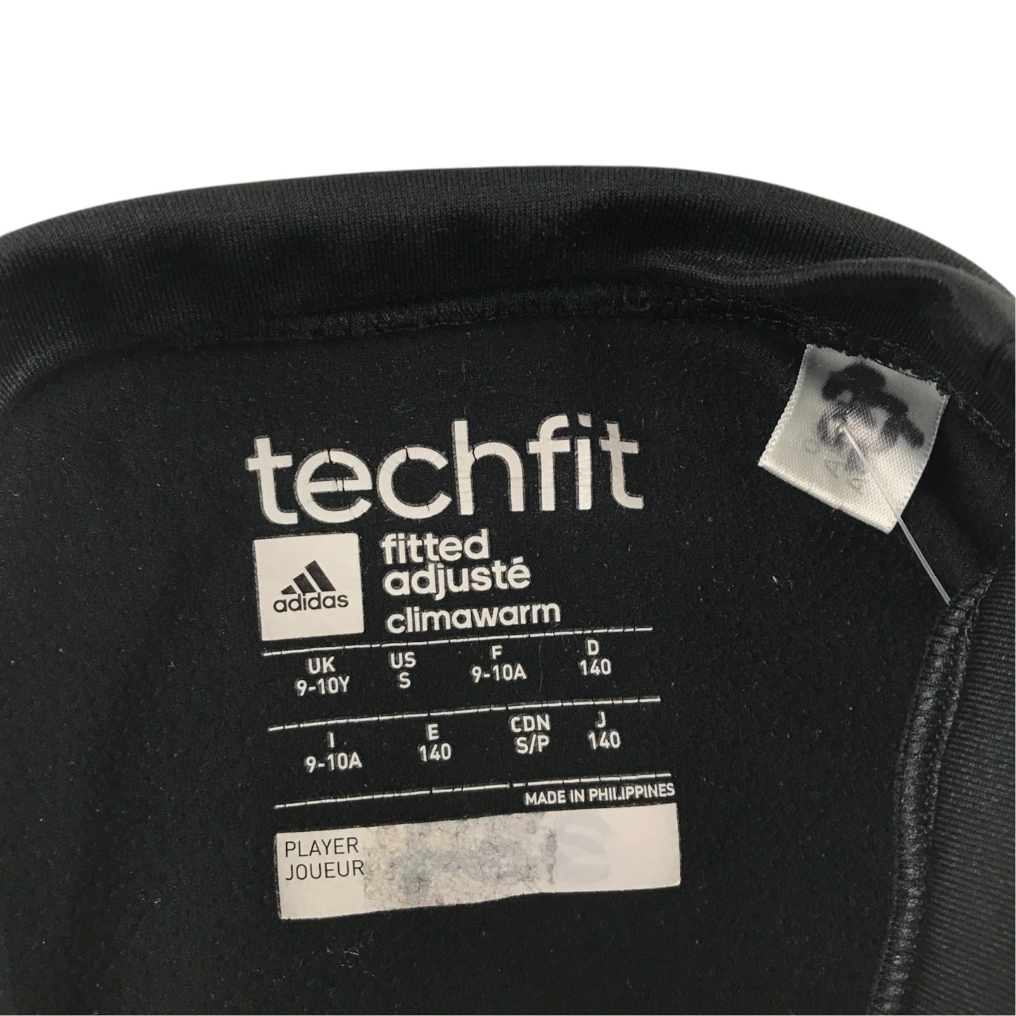 Adidas 9-10 years black fitted 'tech fit' sport top polyester elastane