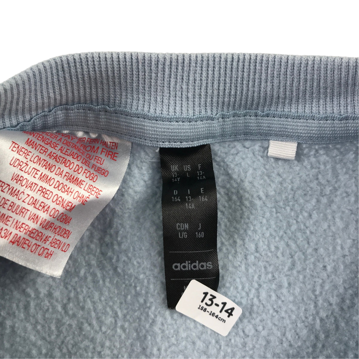Adidas 13-14 years light blue and white sweater
