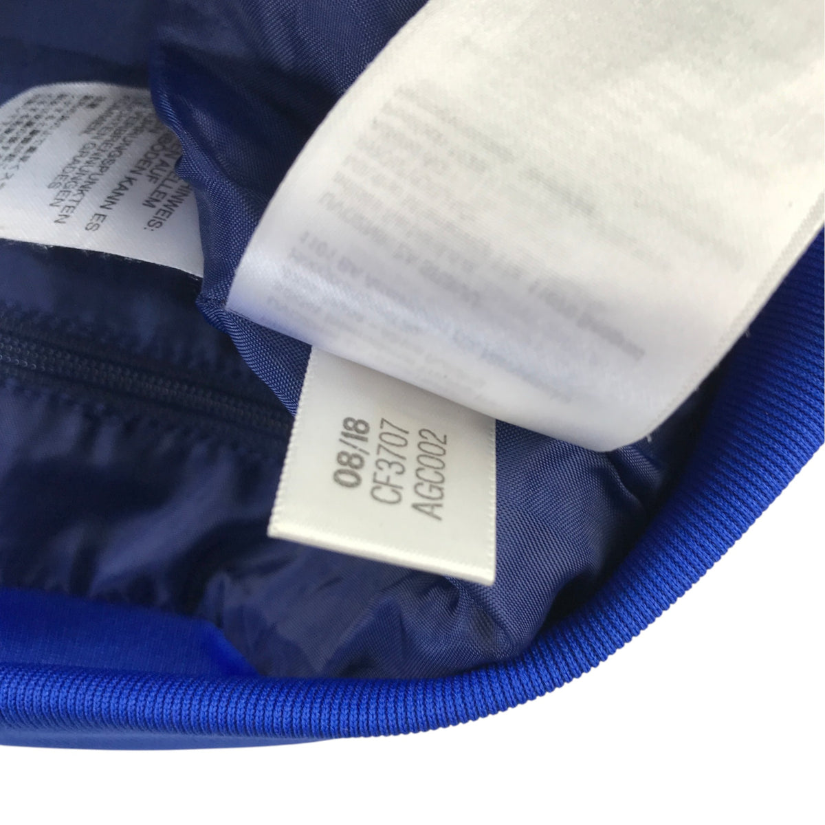 Adidas 9-10 years blue sport jacket panelled collarles full zip polyester