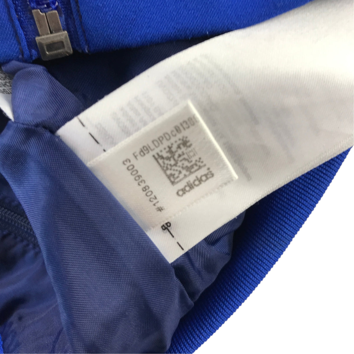 Adidas 9-10 years blue sport jacket panelled collarles full zip polyester