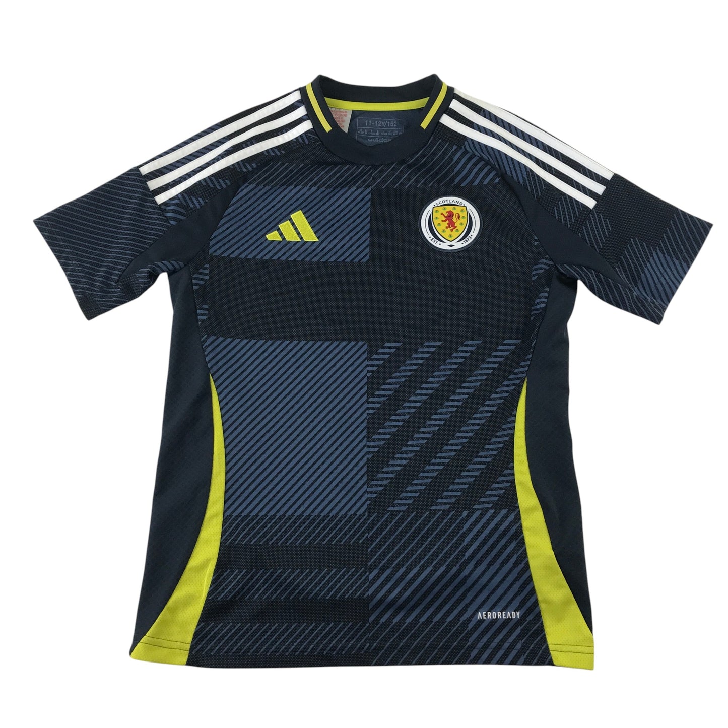 Adidas Scotland Home Jersey 2024 11-12 years navy blue tartan polyester