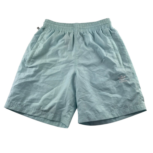 Adidas men's size S light blue swim trunks polyester