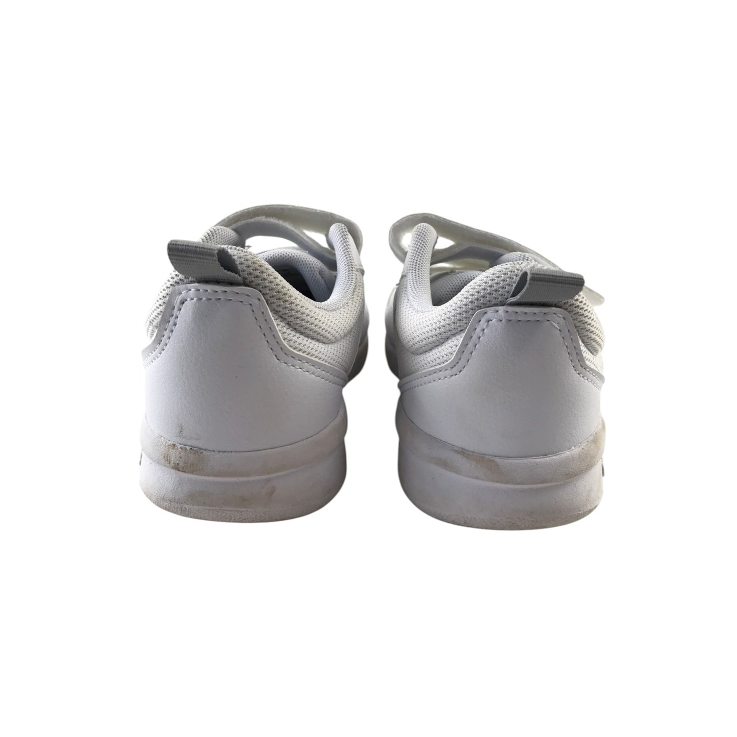 Adidas size 13 junior white trainers with loop and hook straps