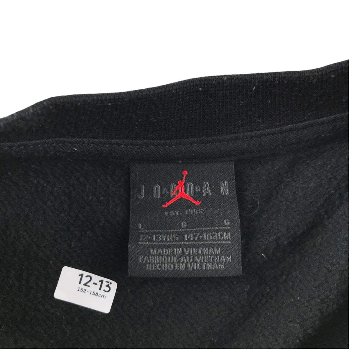 Air Jordan 12-13 years black sweater long sleeve pullover