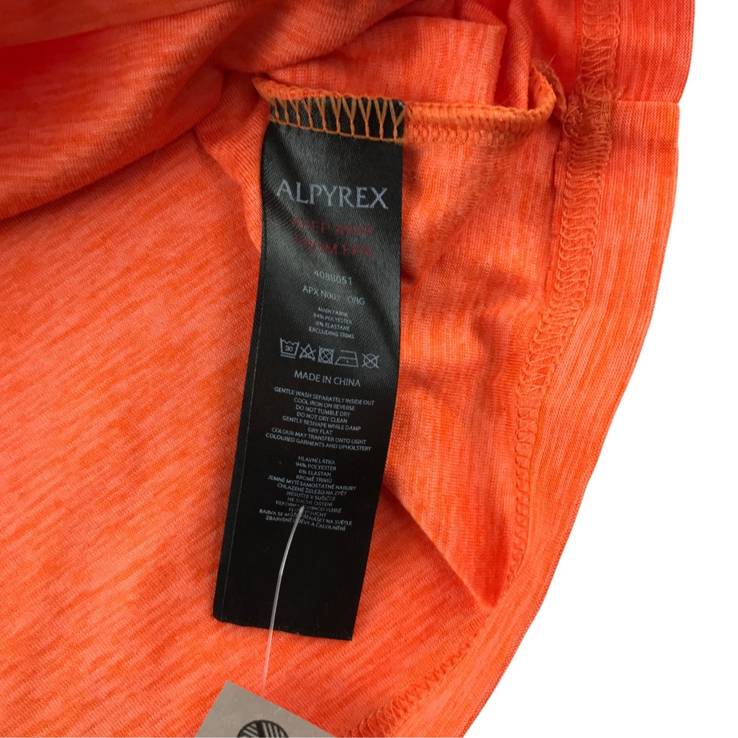 Alpyrex 5-6 years orange sport t-shirt polyester elastane