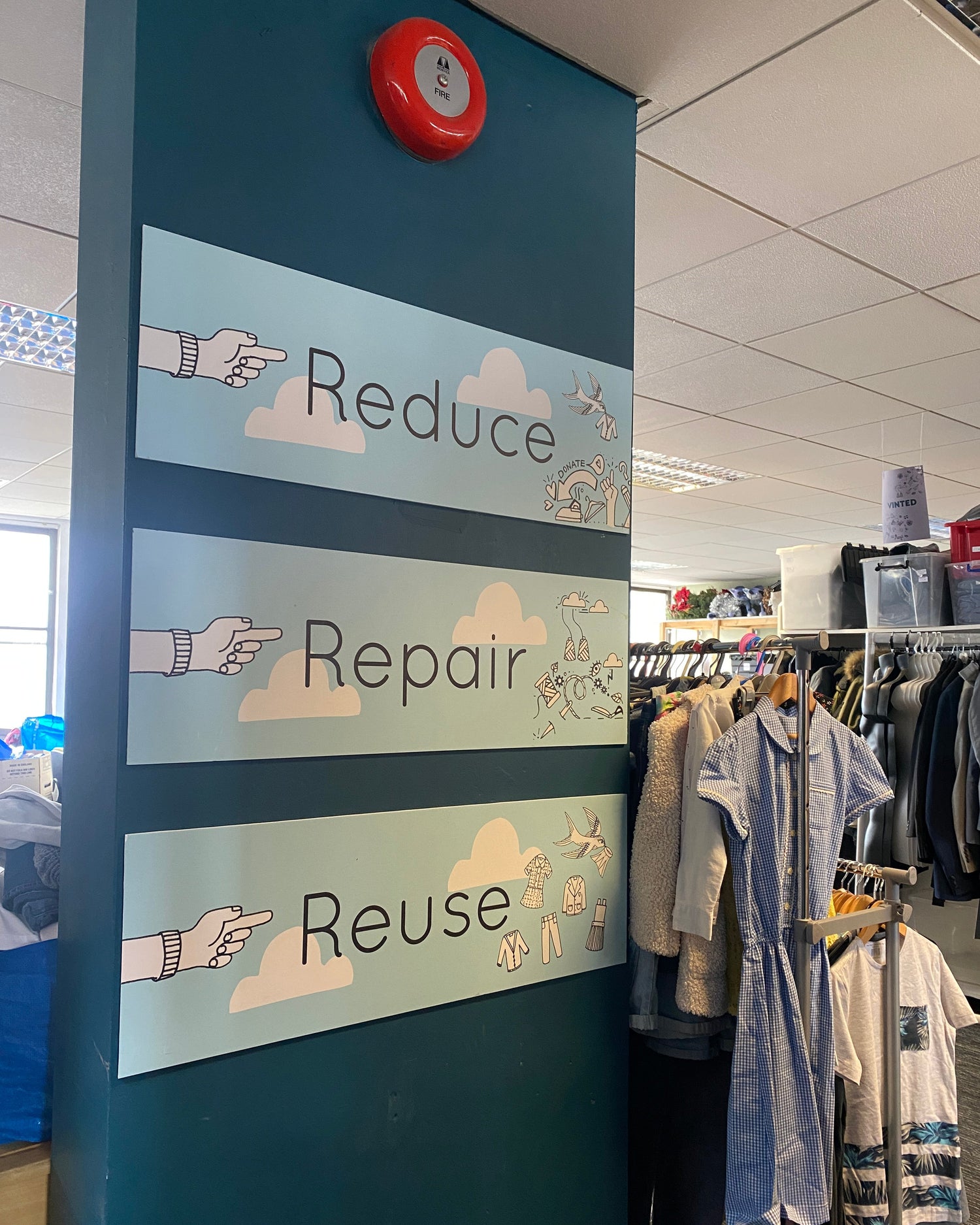 Reduce, repair, reuse signs