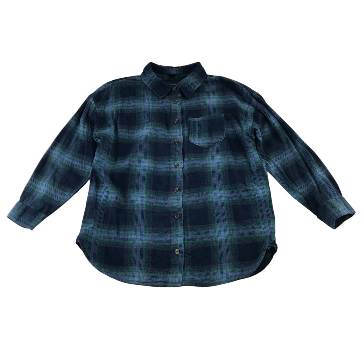 Art Class 10-12 years blue tartan check shirt cotton rayon