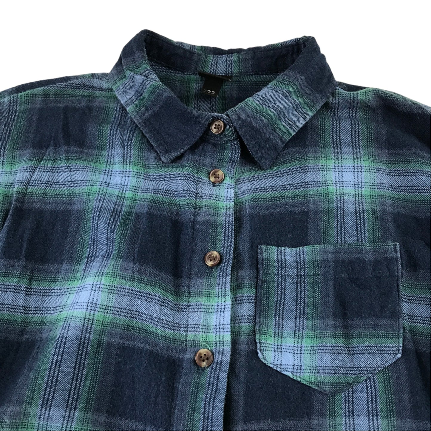 Art Class 10-12 years blue tartan check shirt cotton rayon