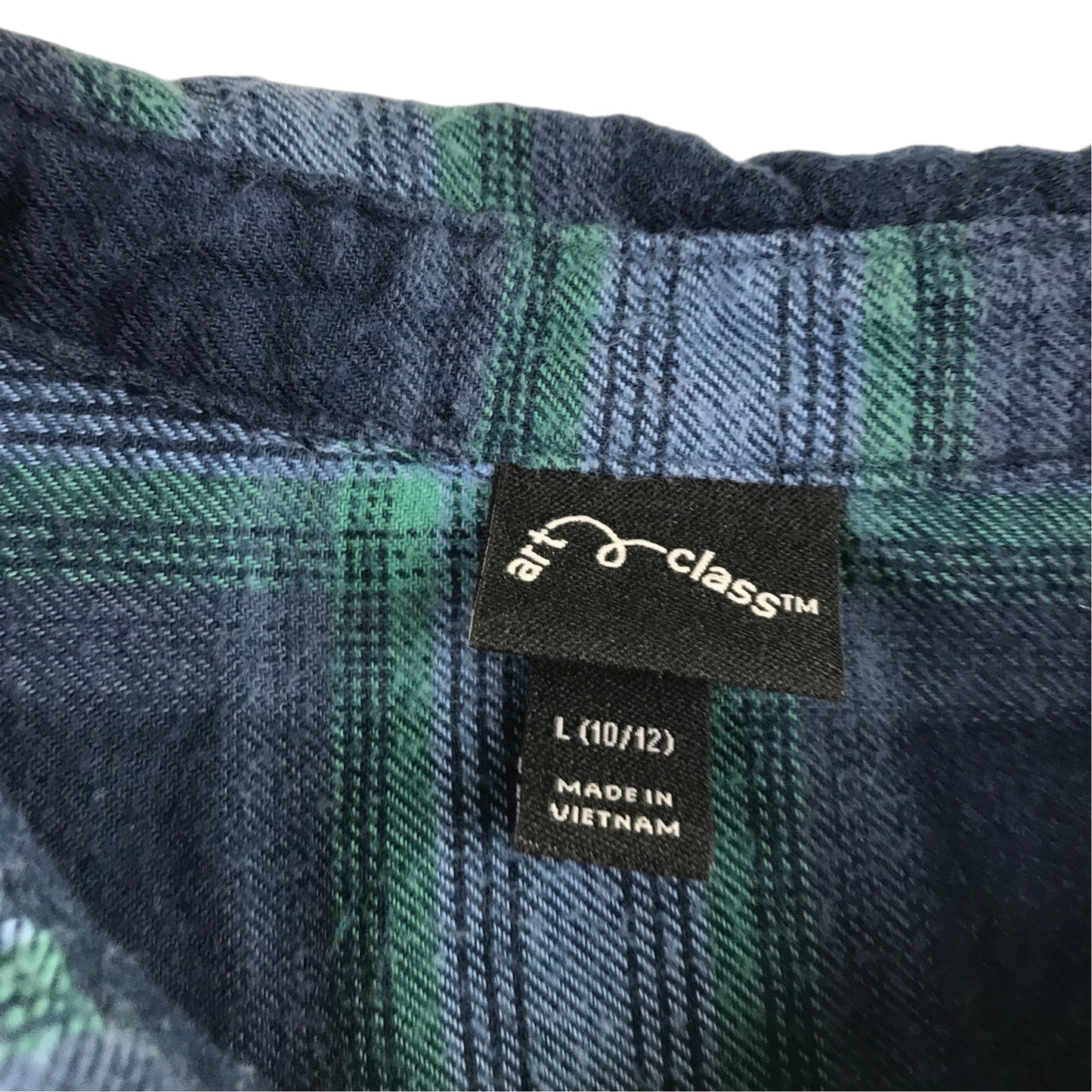 Art Class 10-12 years blue tartan check shirt cotton rayon