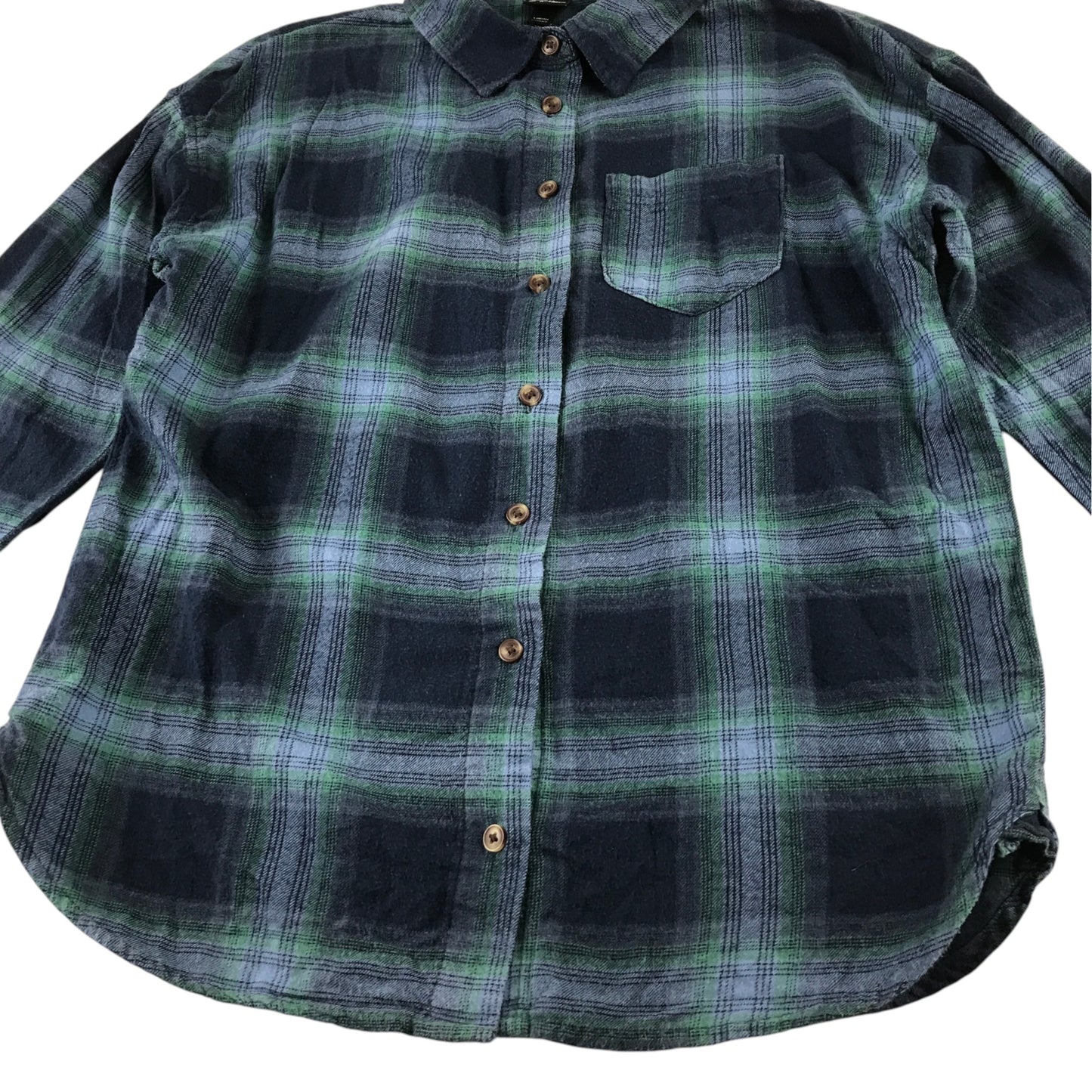 Art Class 10-12 years blue tartan check shirt cotton rayon