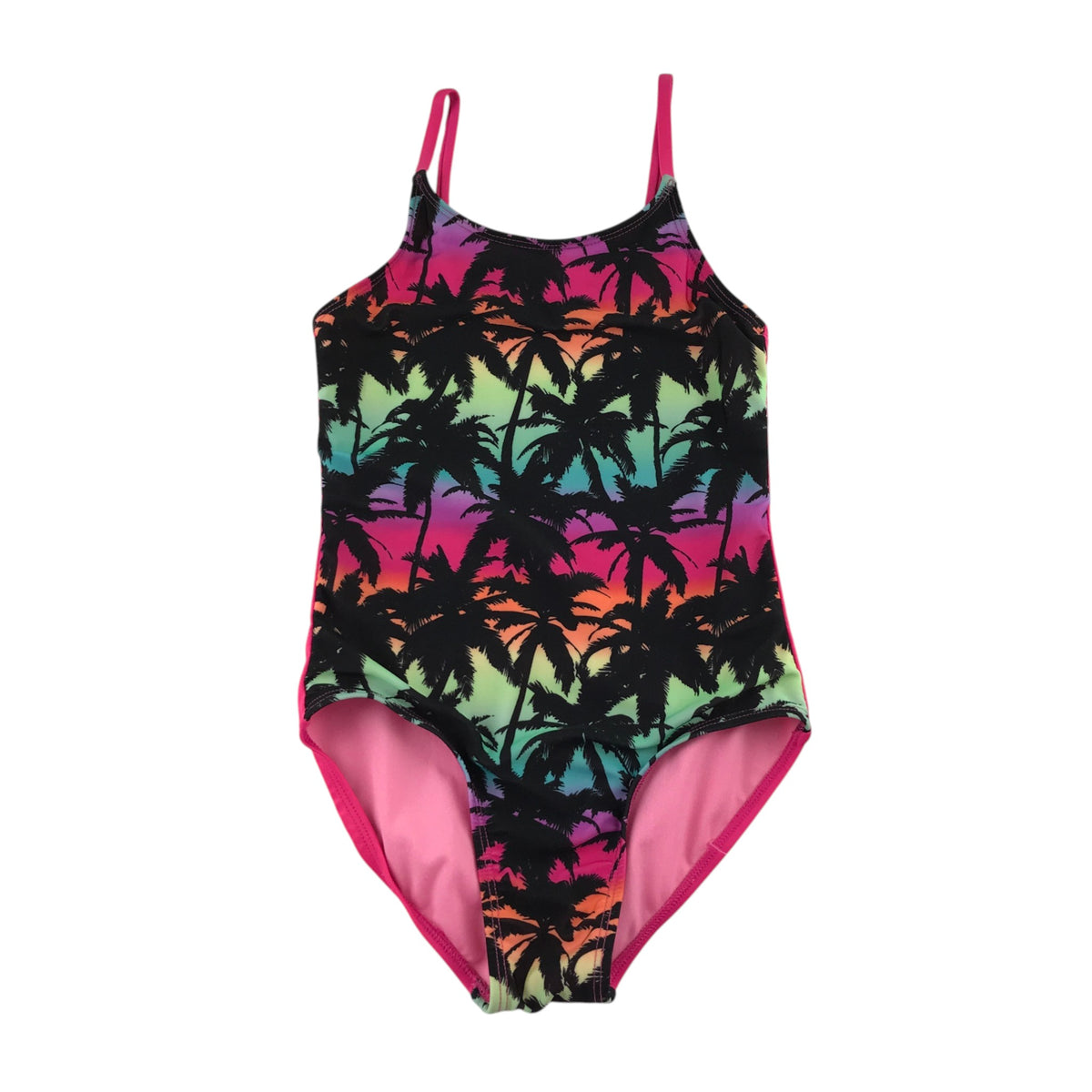 Art Class 7-8 years black and multicolour swim costume palm trees polyester elastane