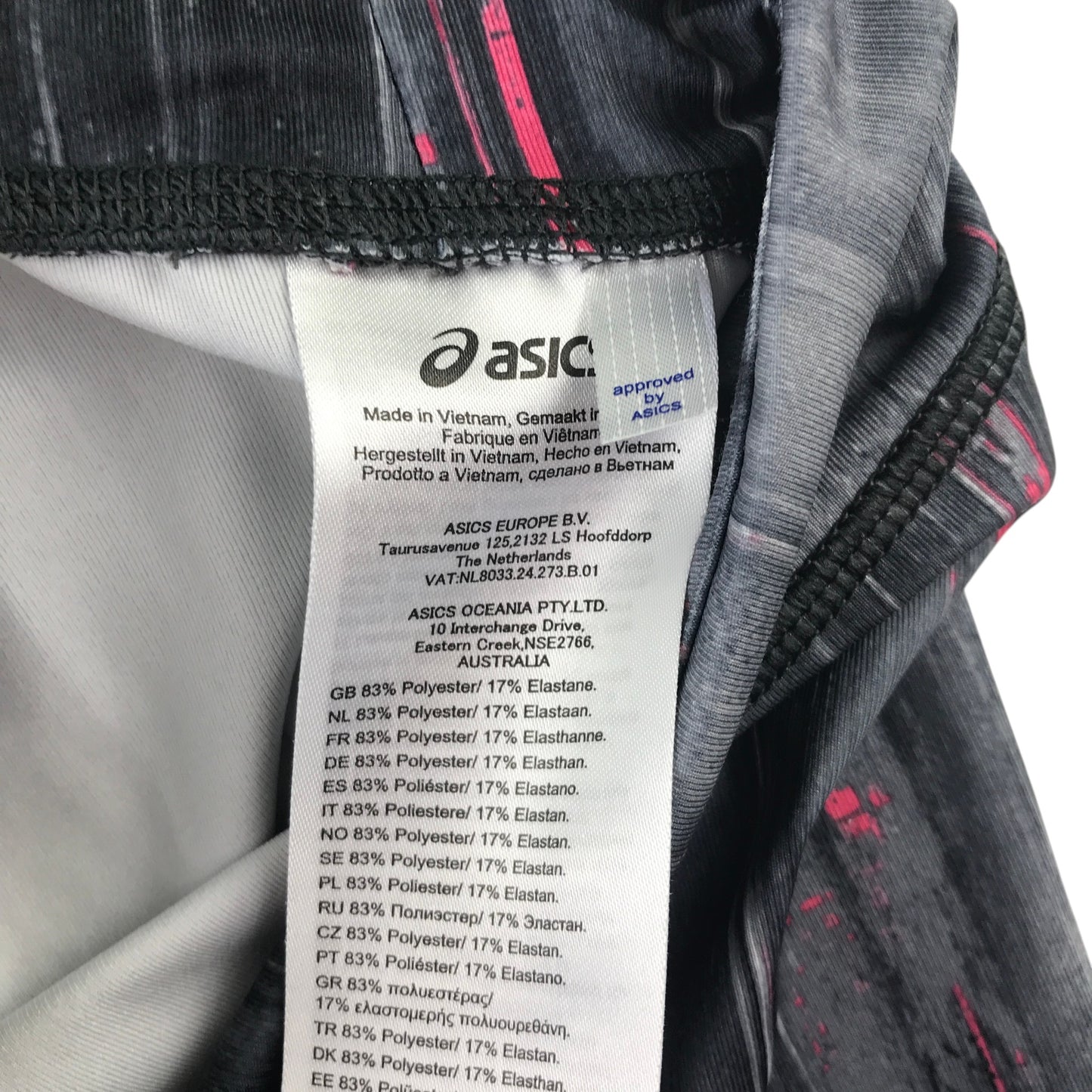 Asics size XS grey and pink sport leggings