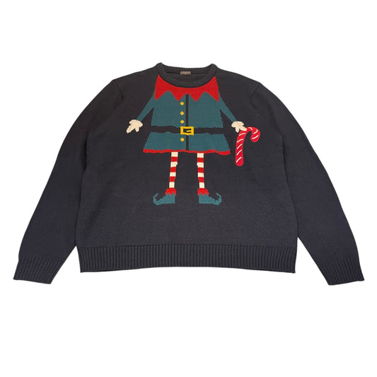 Avenue L men's grey Christmas jumper acrylic