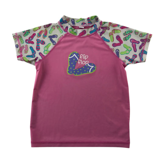 Blue Curl 6-7 years pink swim top flip flop nylon elastane