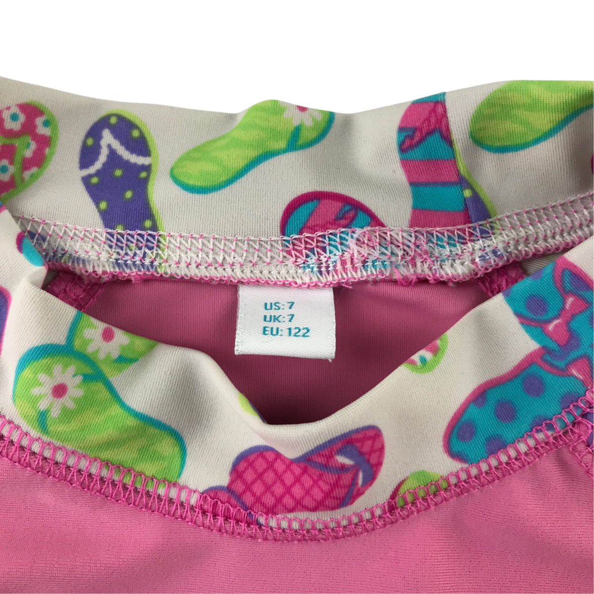 Blue Curl 6-7 years pink swim top flip flop nylon elastane