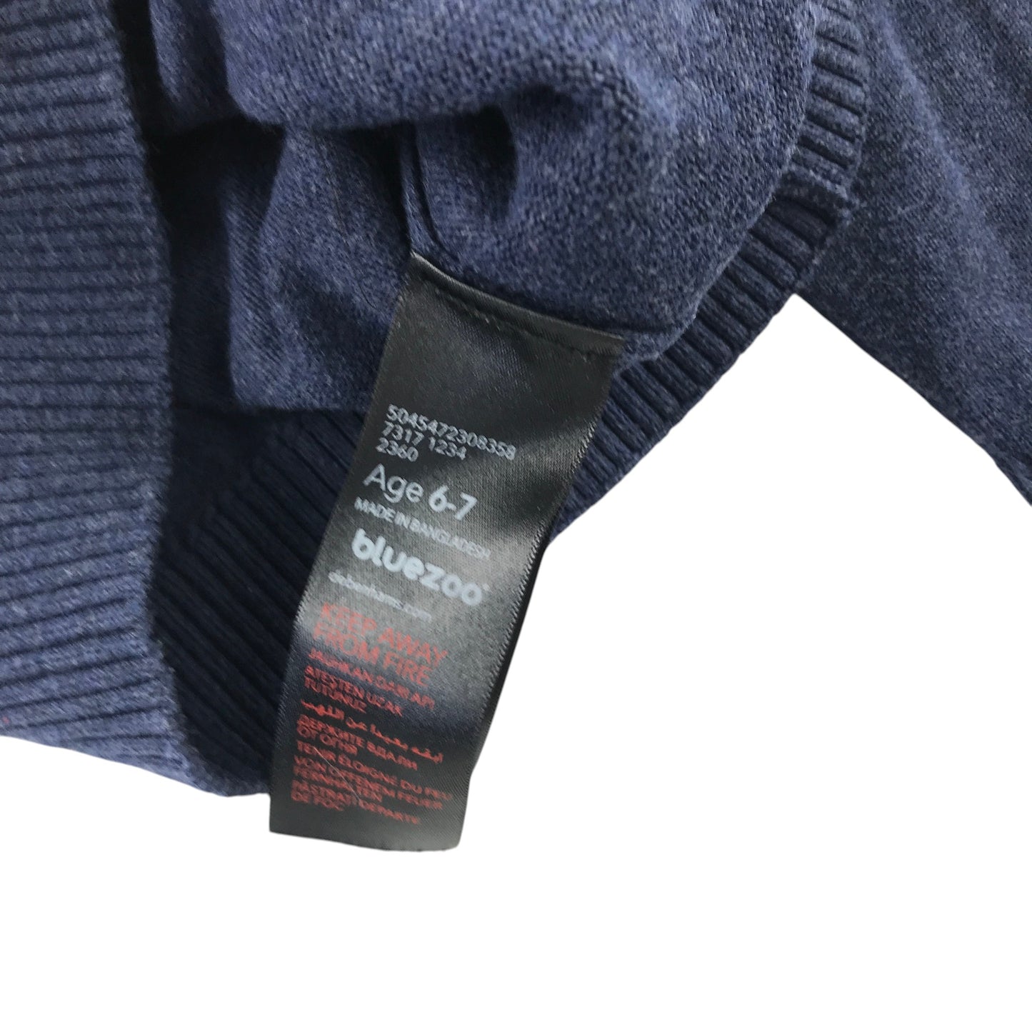 Bluezoo 6-7 years navy blue cotton jumper