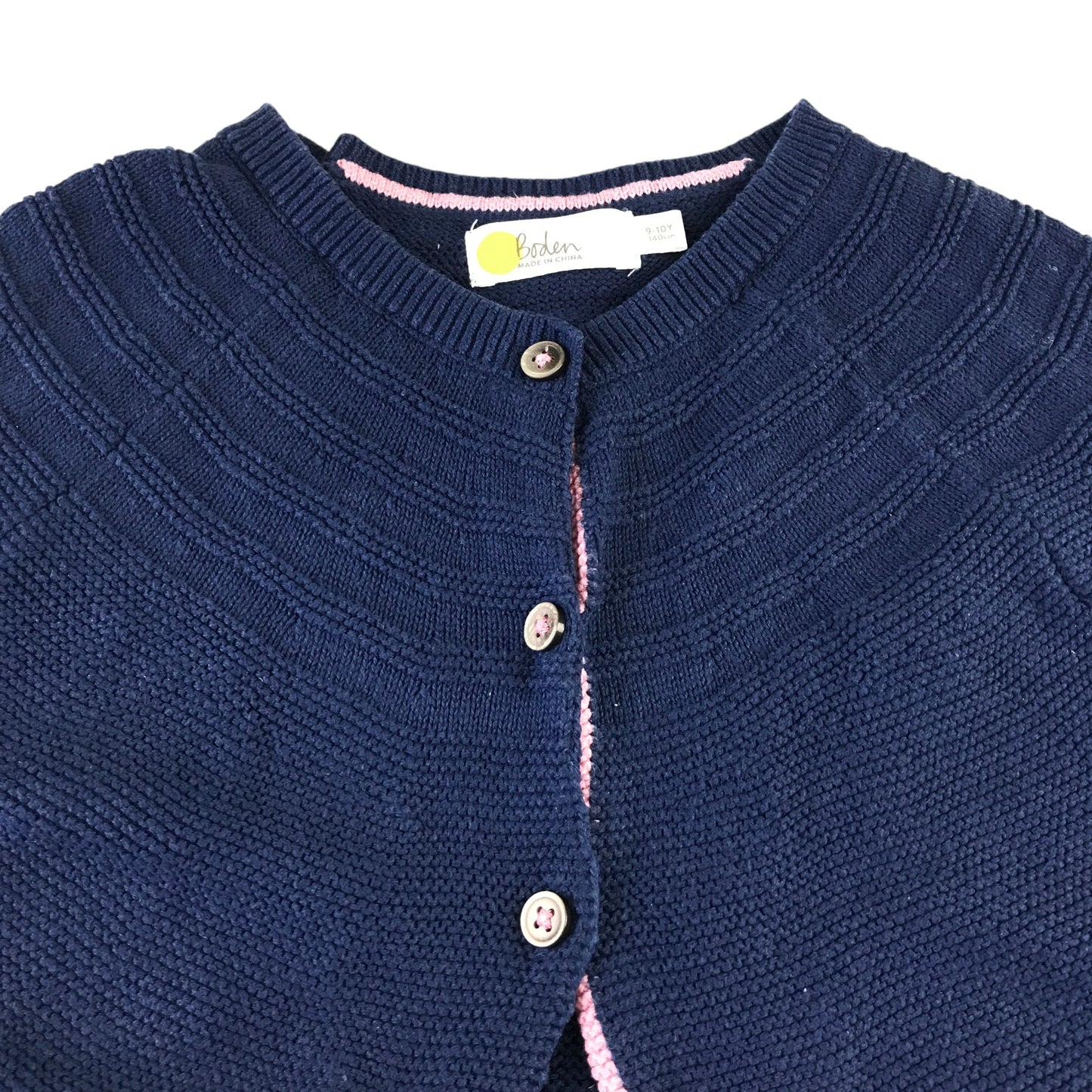 Boden 9-10 years navy cropped cotton and cashmere cardigan