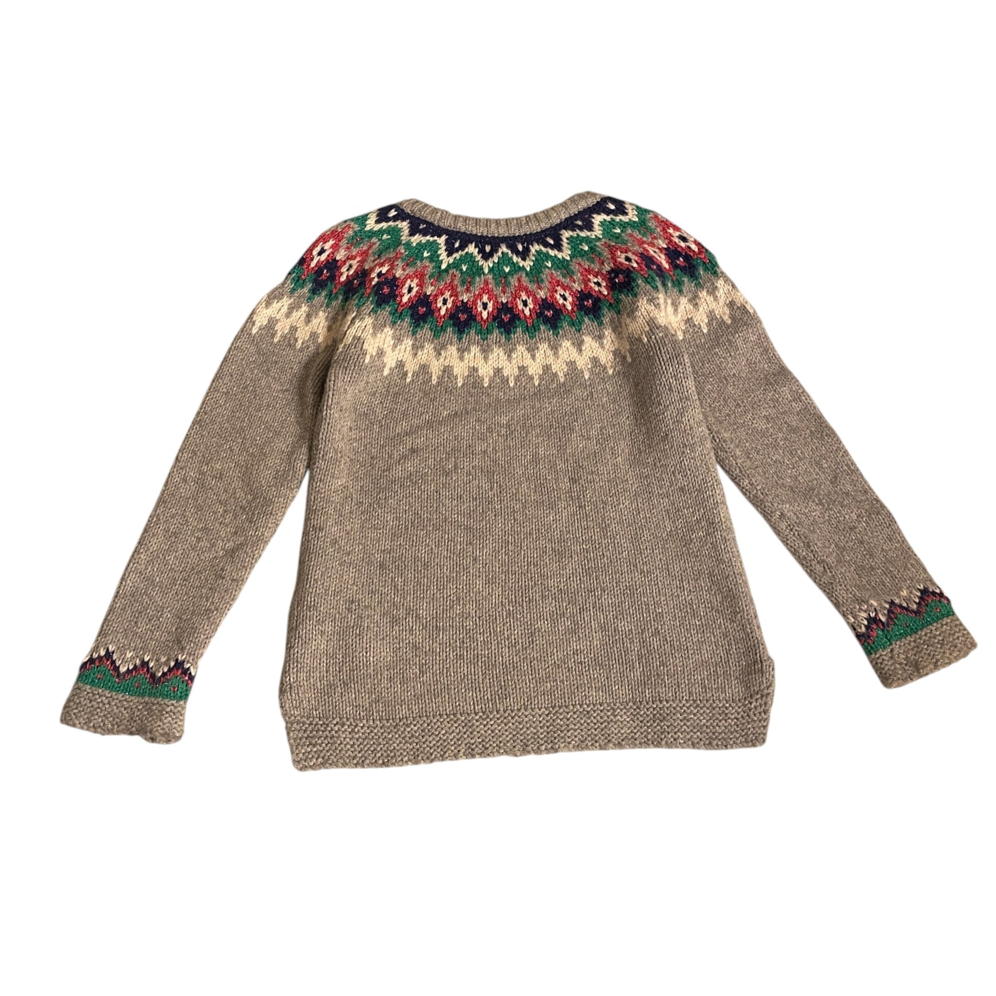 Boden 6-7 years grey and multi colour Fair Isle jumper cotton blend