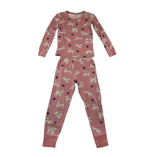 Boden 7-8 years pink pyjama set poodles cotton
