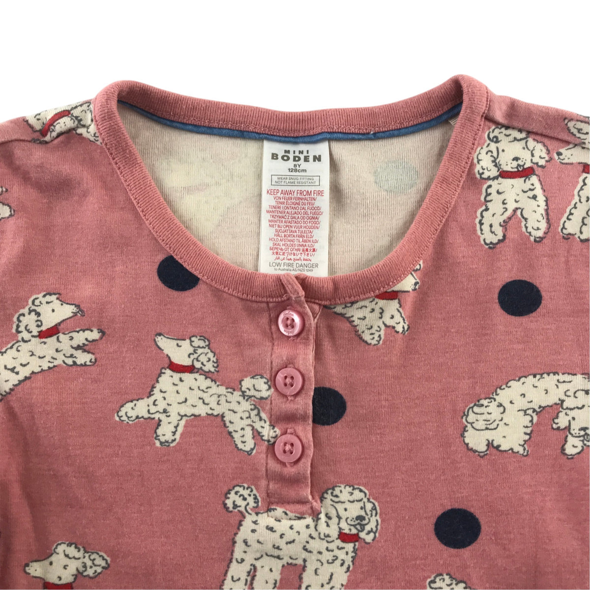 Boden 7-8 years pink pyjama set poodles cotton