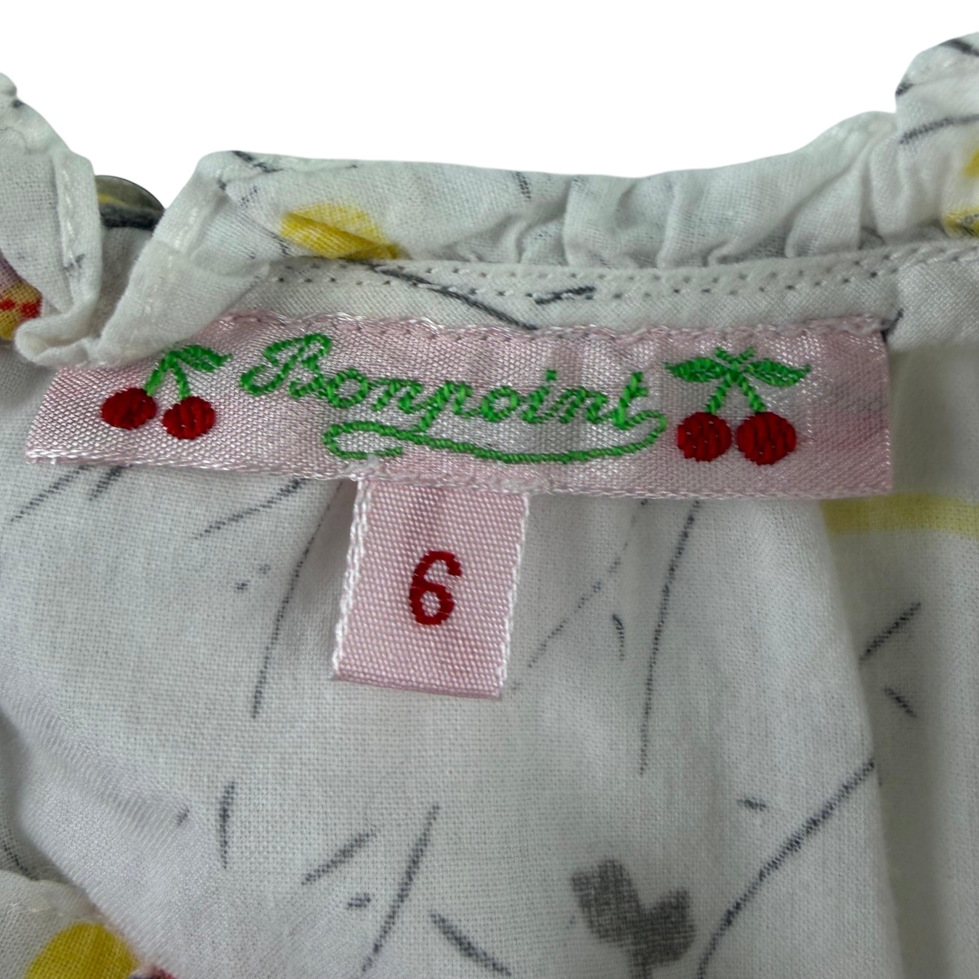 Bonpoint 5-6 years white floral blouse cotton