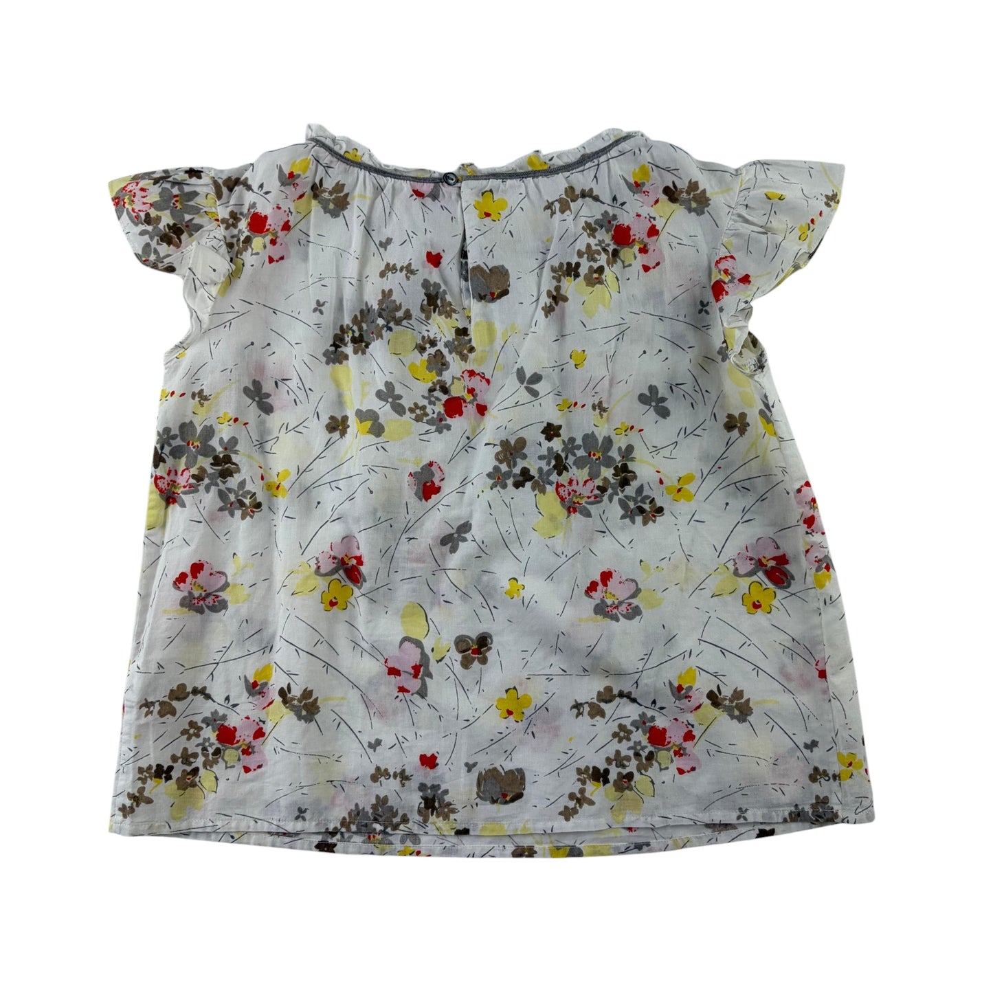 Bonpoint 5-6 years white floral blouse cotton