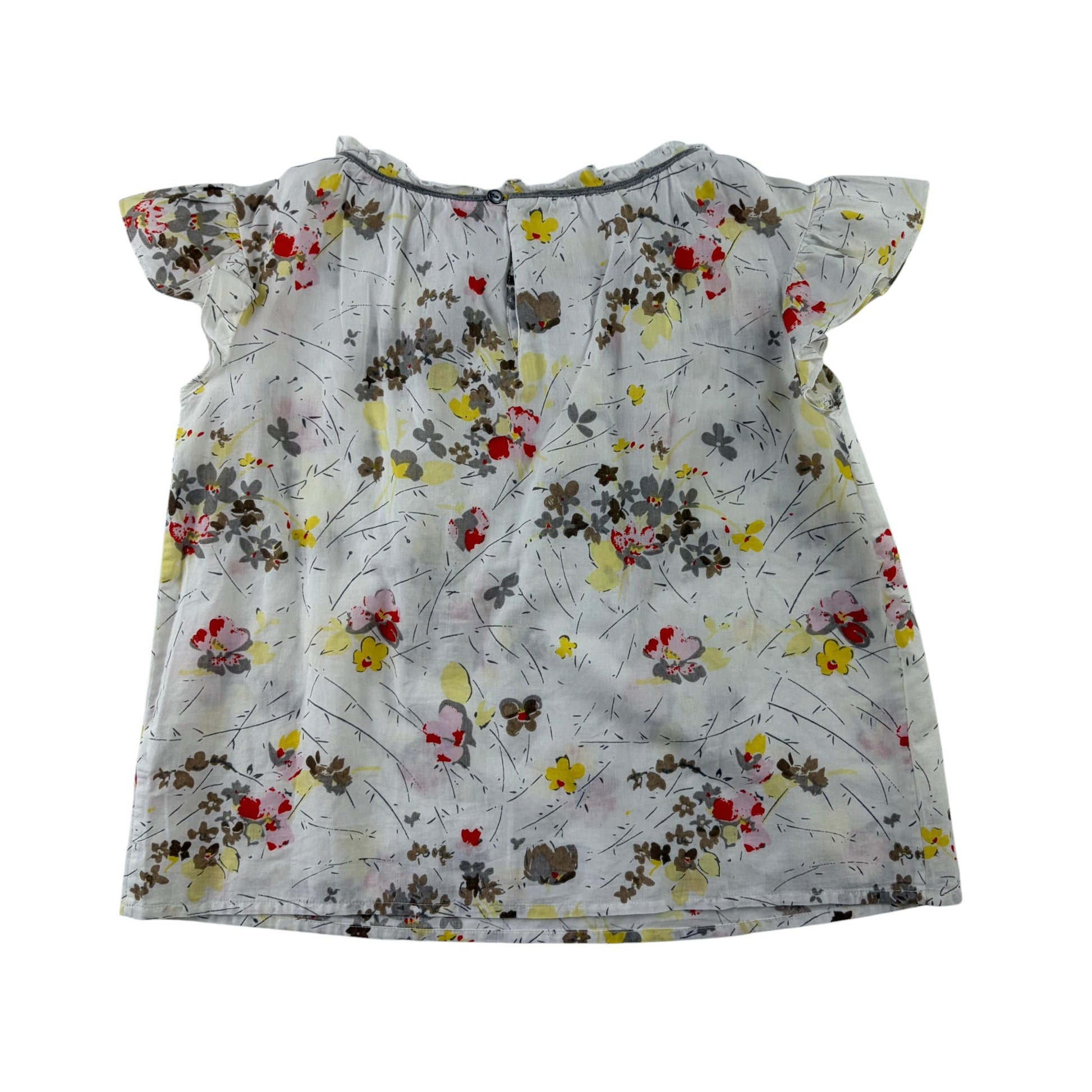 Bonpoint 5-6 years white floral blouse cotton