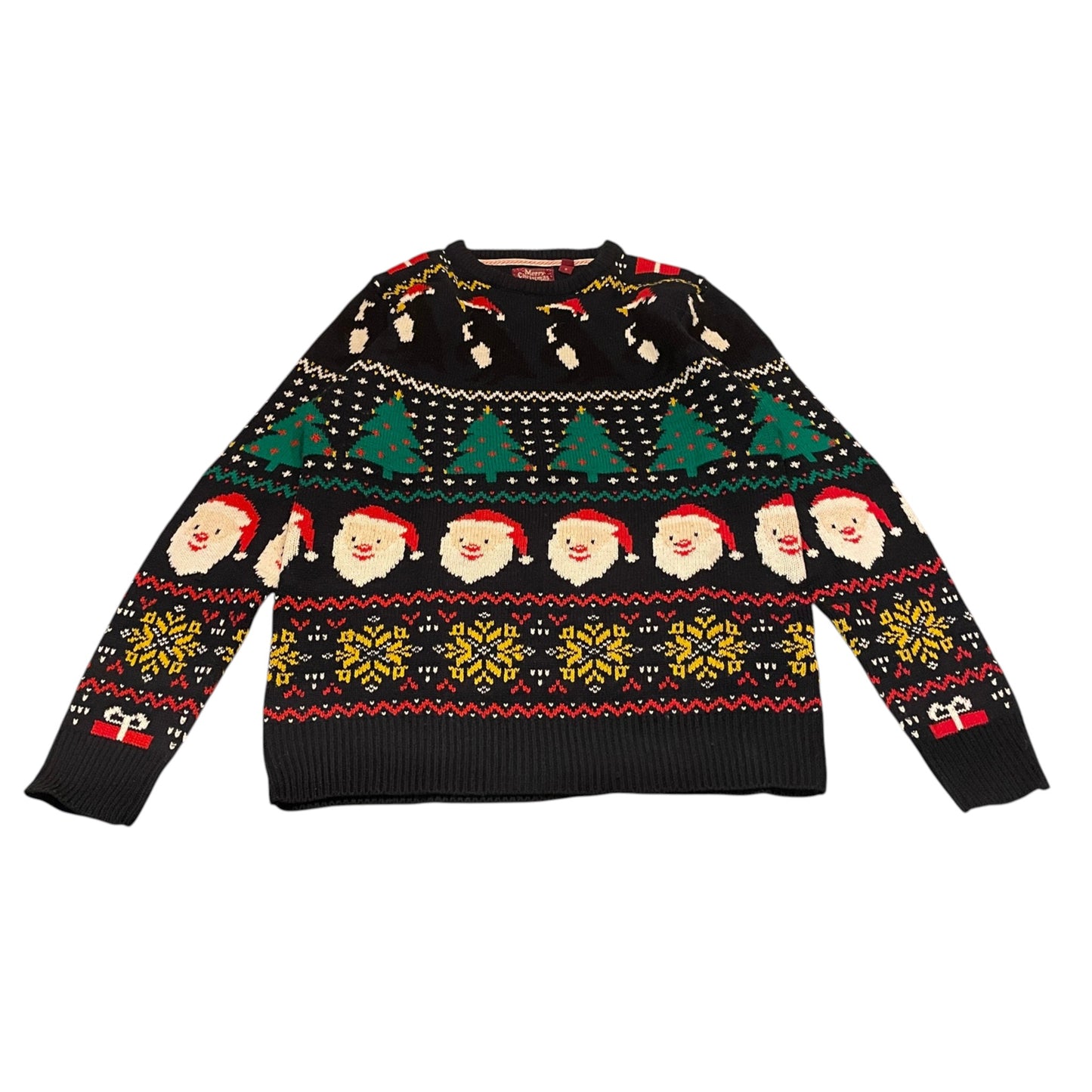 Brave Soul S men's black Christmas jumper acrylic